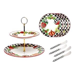 MacKenzie Deck The Halls 9 Piece Entertaining Set Childs  Serving New
